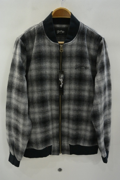 2016 A/W MARBLES WOOL CHECK BOMBER SHIRT BLACK