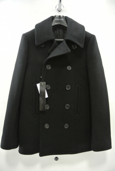 2014 A/W LITHIUM HOMME HEAVY MELTON CLASSIC PEA COAT BLACK