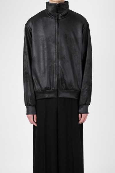 2026 S/S LAD MUSICIAN STRETCH FAUX LEATHER JERSEY TRACK JACKET