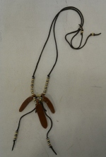 2016 S/S TMT SILVER x FEATHER NECKLACE BROWN