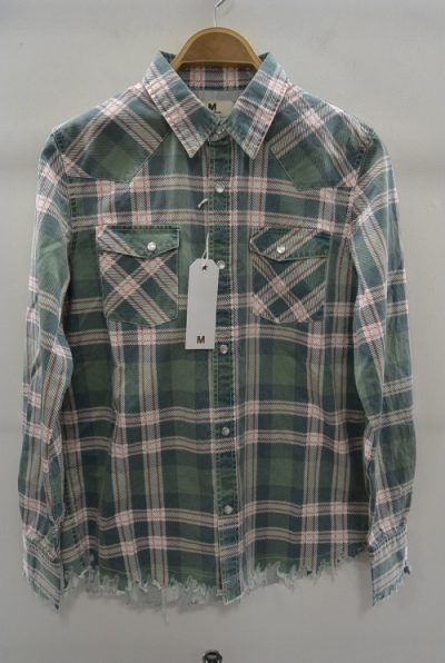 2016 S/S M / original madras cut off check shirts (green)