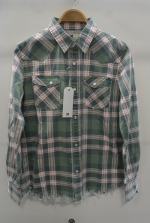 2016 S/S M / original madras cut off check shirts (green)