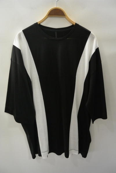 2018 S/S GalaabenD Ly/C36G天竺シルケットバイオover size stripe tee BLACK×O.WHITE