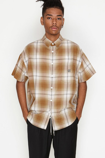 2019 S/S NUMBER (N)INE OMBRE CHECK BIG SHOULDER SHORT SLEEVE SHIRT