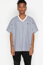 2019 S/S NUMBER (N)INE STRIPE BIG SHOULDER SHORT SLEEVE PULLOVER SHIRT 