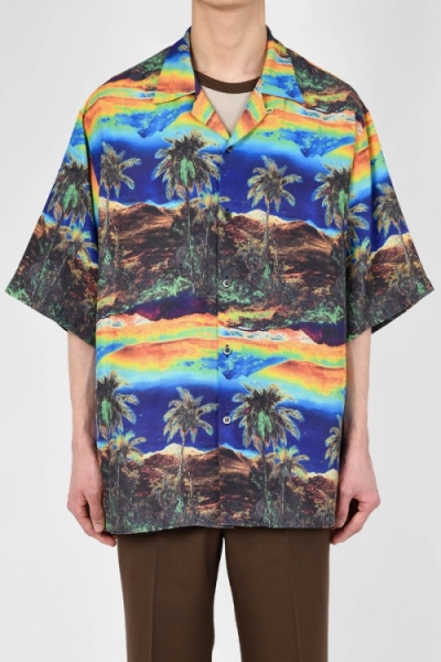 2023 S/S LAD MUSICIAN PALMTREE SHORT SLEEVE OPEN COLLAR SHIRT