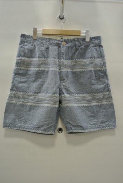 2014 S/S M original star jacquard chambray short pants indigo