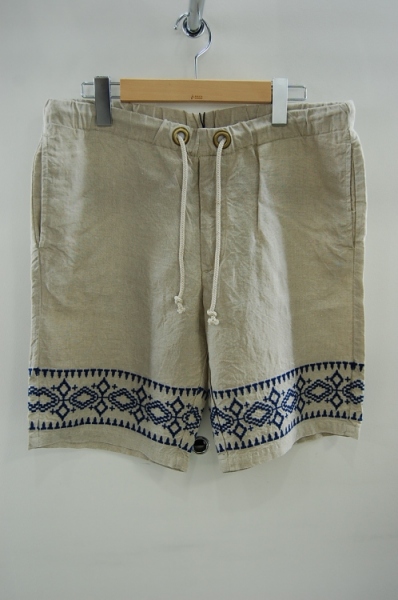 2013 S/S JAMA RICO LINEN NEEDLEWORK SHORT PANTS BEIGE