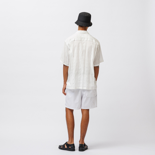 トップス WTAPS COTTON. DOBBY. TEXTILE WTAPS® Logo-Appliquéd Striped Cotton-Blend Dobby Shirt for