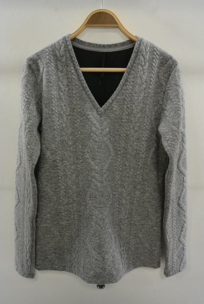 2016 A/W GalaabenD ケーブルジャガード V neck 94/GRAY