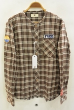 2016 A/W M cut off original patch check shirts brown