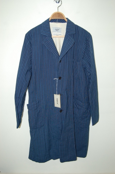 2013 A/W YAECA SHOP COAT indigo-stripe