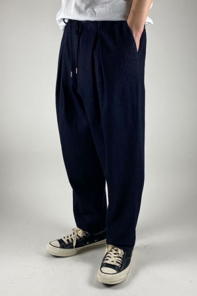 2021 A/W NUMBER (N)INE BOX TUCK WIDE TAPERED DENIM TROUSERS