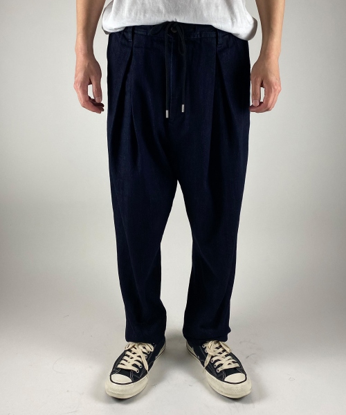 2021 A/W NUMBER (N)INE BOX TUCK WIDE TAPERED DENIM TROUSERS「Lotus