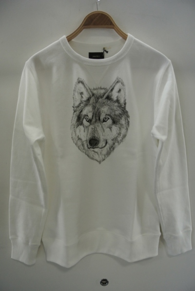 2014 A/W JAMA RICO URAGE PRINT SWEAT SHIRT WOLF WHITE