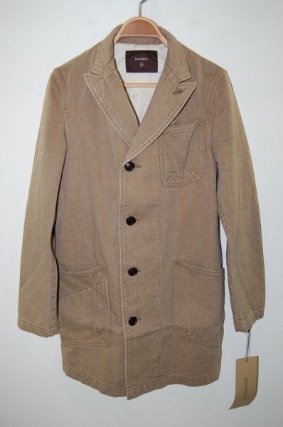 2013 A/W JAMA RICO ROPE DYE TWILL PEAKED RAPEL SHOP COAT BEIGE