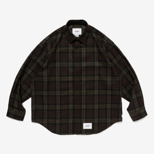 WTAPS 25A/W ウールチェックシャツ サイズLARGE（03） 2025 A/W WTAPS TXT 01 / LS / WOPL. TWEED. TEXTILE. OF「Lotus