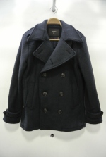 2014 A/W JAMA RICO DOUBLE CLOTH AIR MELTON P-COAT NAVY